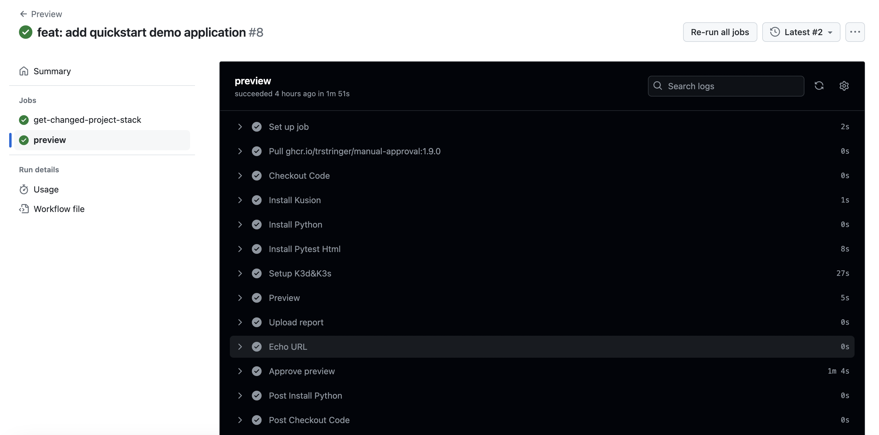 preview workflow details